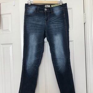 Stretchy dark blue jeans
